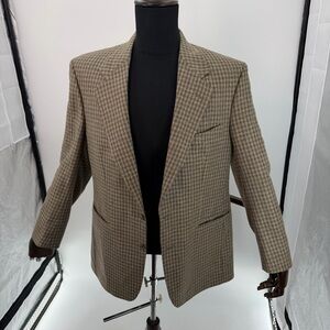 Perry Ellis Tan Checkered Blazer